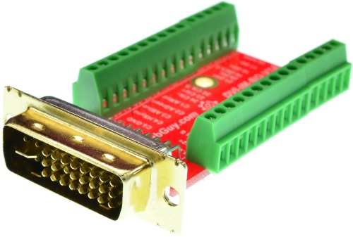 DVI-I Dual Link Male connector Breakout Board